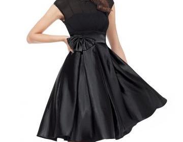 Hd081912 Charming Homecoming Dress,Satin Homecoming Dress,O-Neck ...